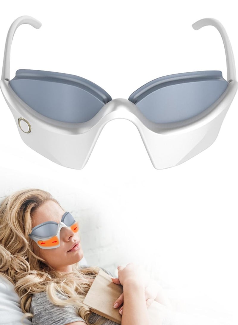CMGTYYD Under-Eye Light Therapy Device, Beauty Device with Eye Massage for Relieve Eye Bags, Eye Fatigue, Dark Circles, with Gel and Glasses Strap (White & 3 modes) - Image 1